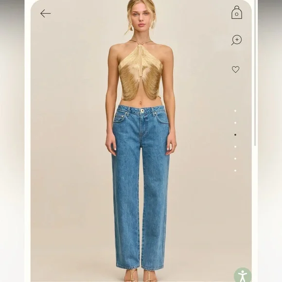 Cult Gaia QUELLA TOP in Light Gold - Picture 6 of 16